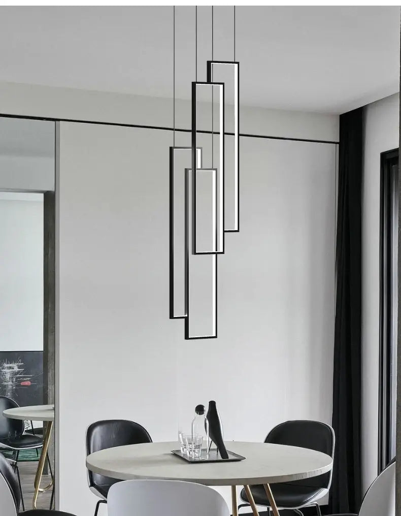 DecorBites™ Rectangular LED Chandelier for Modern Living Spaces