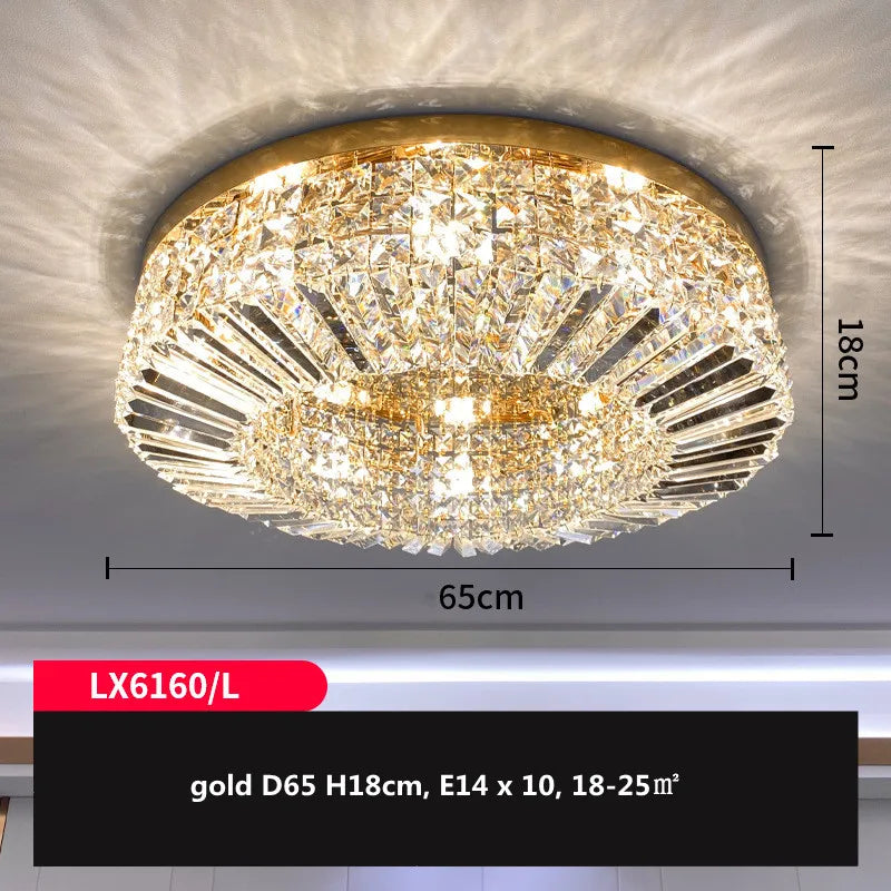 DecorBites™ Crystal LED Ceiling Lights Shiny Gold/Chrome Steel E14 Mount Fixtures
