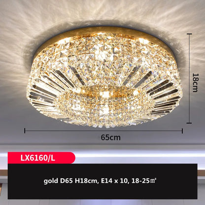 DecorBites™ Crystal LED Ceiling Lights Shiny Gold/Chrome Steel E14 Mount Fixtures