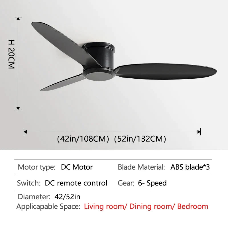 DecorBites™ Black Modern DC Ceiling Fan Remote Control for Office Living Room