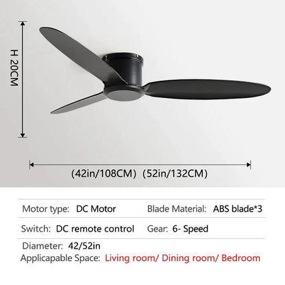 DecorBites™ Black Modern DC Ceiling Fan Remote Control for Office Living Room