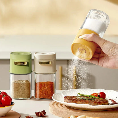 DecorBites™ Glass Spice Dispenser Salt Shaker Sealed Spice Container Peppers Jar