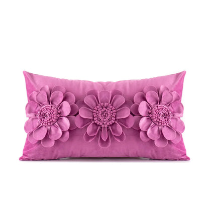 أغطية وسائد مخملية ثلاثية الأبعاد من DecorBites™ بتصميم زهور باللون الأصفر والبيج مقاس 45×45 سم