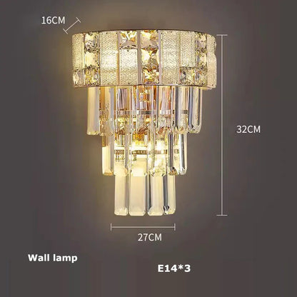 DecorBites™ K9 Crystal Gold Chandelier Lighting for Living Room