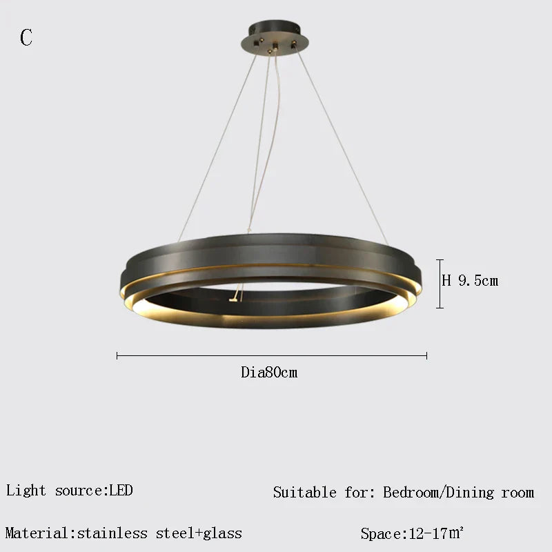 DecorBites™ Gold Ring Chandelier: Modern Italian Design for Stylish Living Spaces