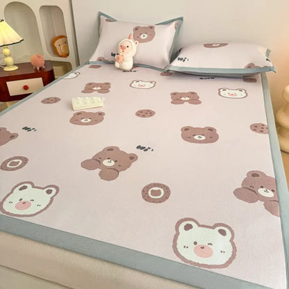 DecorBites™ Antibacterial Pattern Mat Set | Skin-Friendly & Soft Mattress | Summer Air Conditioning