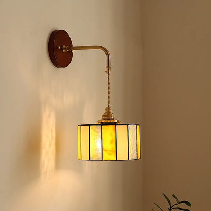 DecorBites™ Adjustable LED Wall Lamp Sconce Copper Wood Glass Stair Light