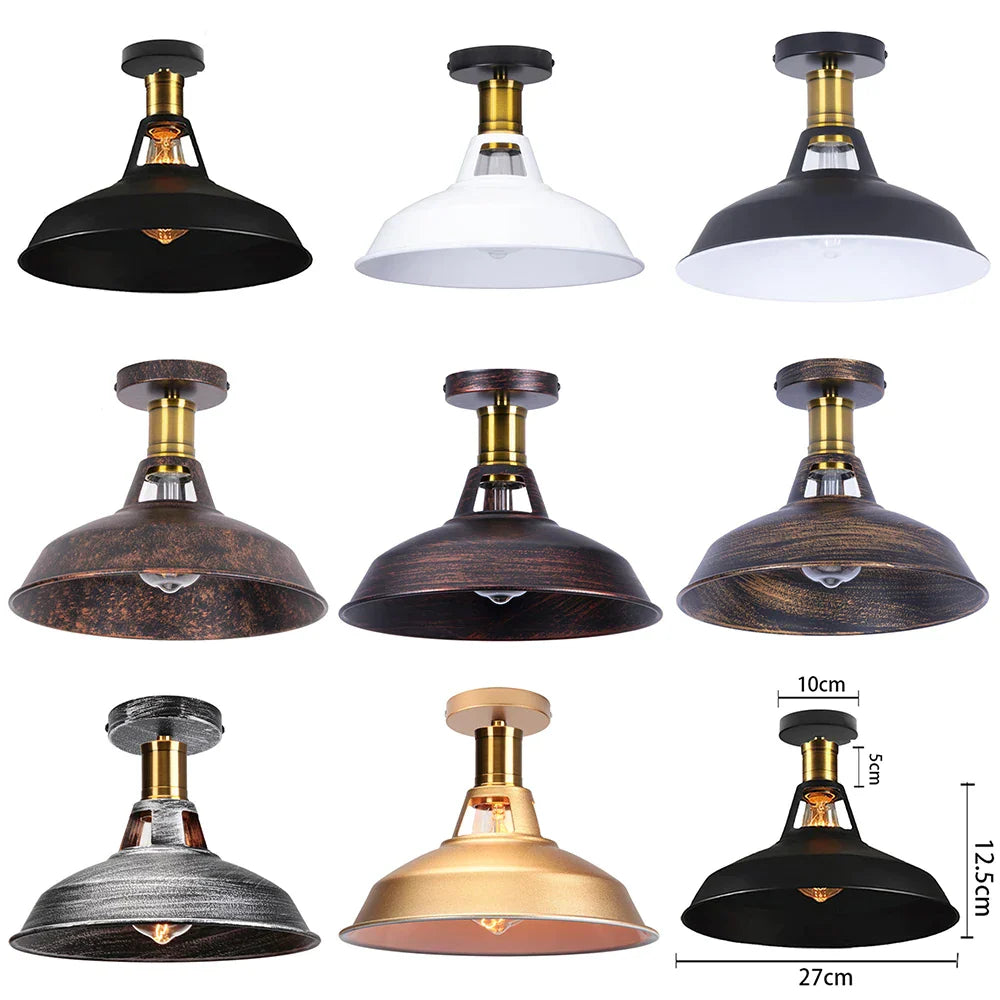 DecorBites™ Industrial Iron Ceiling Light Shade for Home Bar Cafe Shop Lighting
