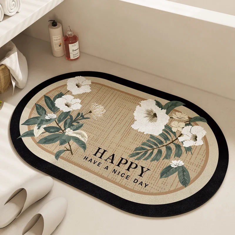 Decobites Velvet Bathroom Mat: Soft, Non-slip, Super Absorbent Bath Rug for Quick Drying