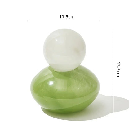 مزهرية زجاجية على شكل كرة هندسية من DecorBites™ مع غطاء، وحاوية تخزين مكتبية