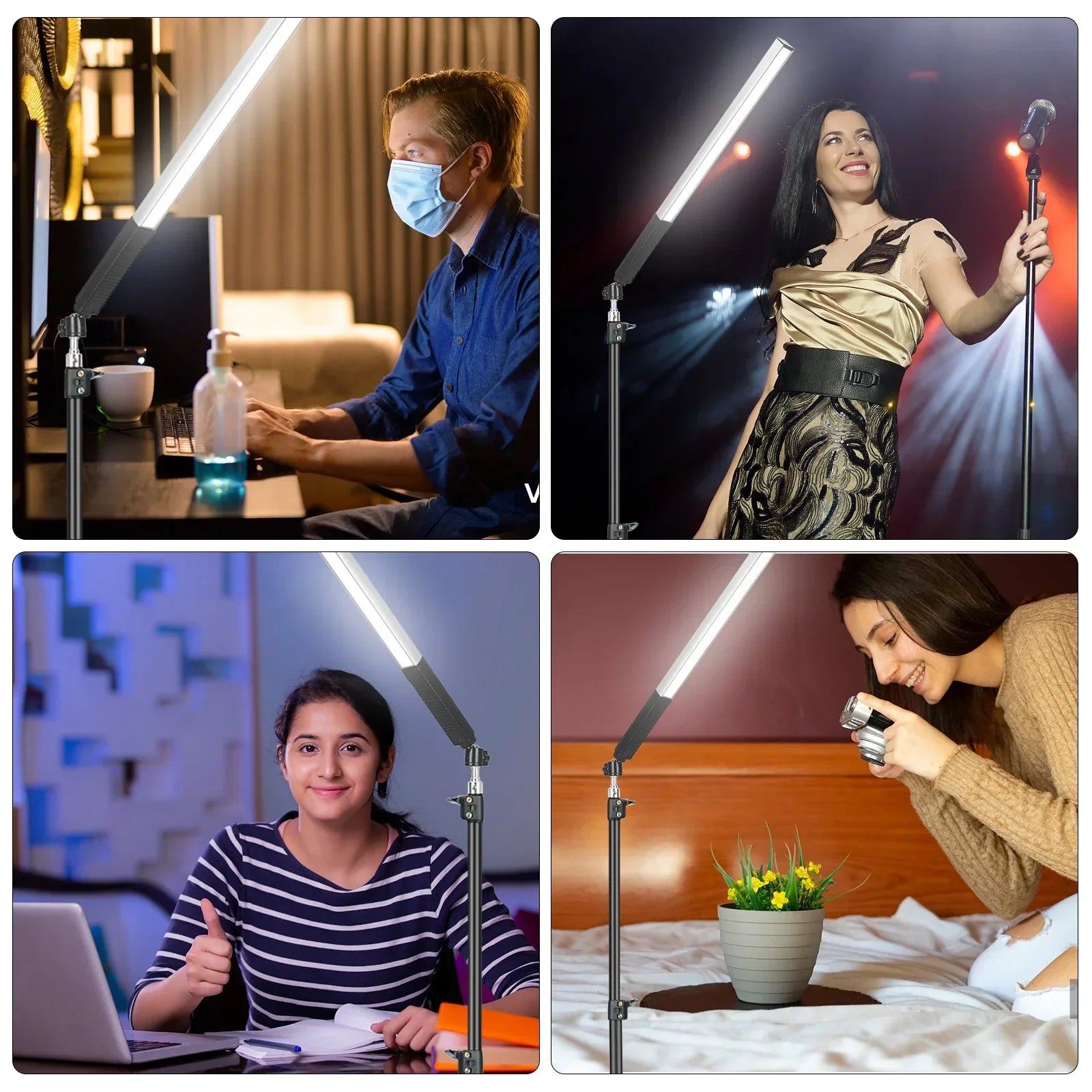 Decorbites™ LED-Lichtstab RGB-Stick mit Stativ, Fernbedienung und Handlampe