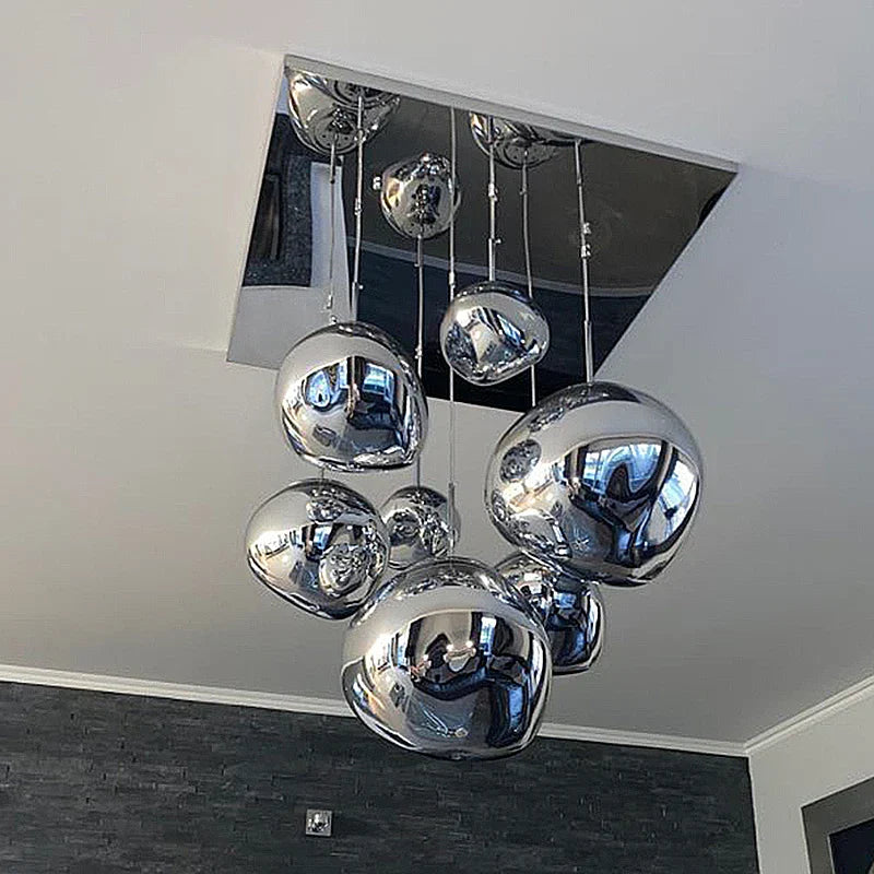 Lámparas colgantes de cristal de lava DecorBites™: Lámpara de techo LED moderna de estilo nórdico tipo loft