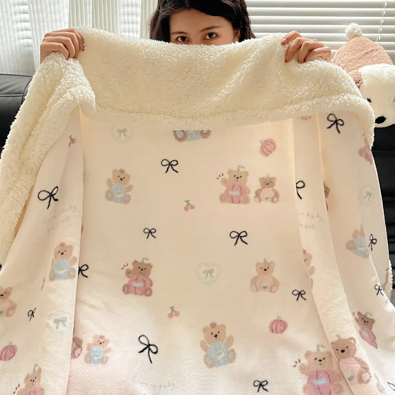 Manta de forro polar DecorBites™ | Chal multiusos para oficina y hogar | Manta suave y cálida