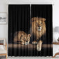 Decobites Animal Avatars Printed 2PC Curtains: Lions, Tigers, Leopards for Kitchen, Cafe, Living Room