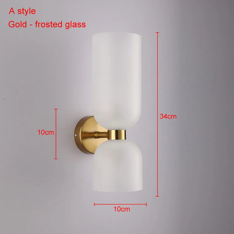 مصابيح حائط LED بتصميم كرة زجاجية من DecorBites™ - مصابيح حائط عصرية بتصميم نورديك لغرفة النوم والحمام والسلالم