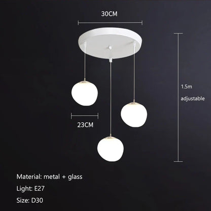 DecorBites™ Gregg Pendant Lamp: White Bubble Glass Italian Design for Home, Kitchen, Restaurant