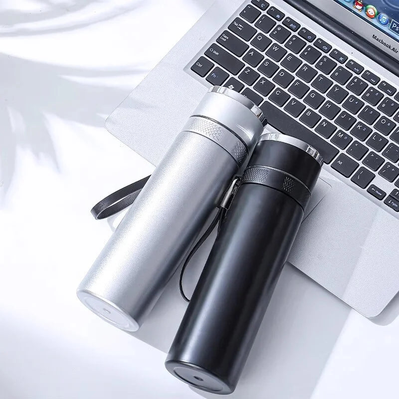 Tumbler de acero inoxidable de 400 ml con aislamiento al vacío Decorbites™ para hombres, taza térmica de color sólido