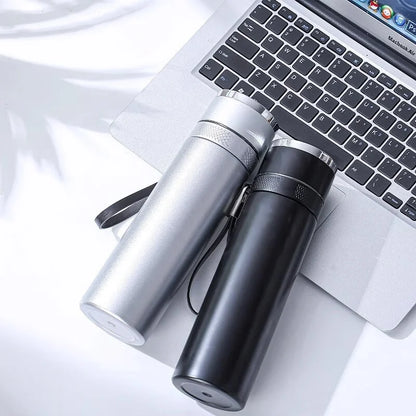 Tumbler de acero inoxidable de 400 ml con aislamiento al vacío Decorbites™ para hombres, taza térmica de color sólido