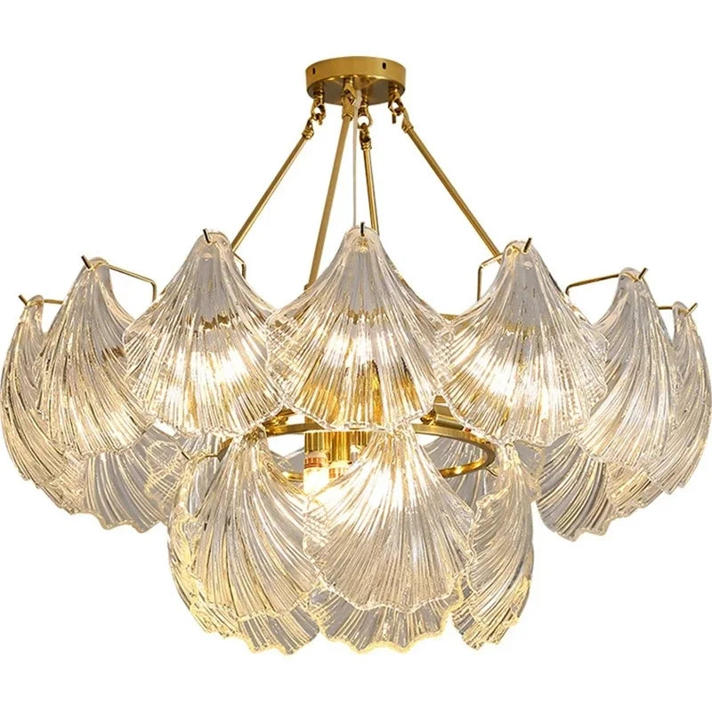 DecorBites™ Crystal Glass Chandelier: Luxury Retro Pendant Light for Dining, Living, Bedroom Decor
