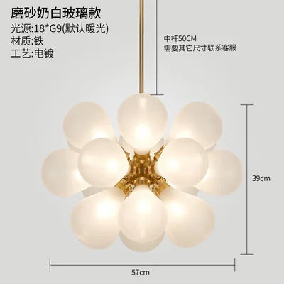 DecorBites™ Glass Bubble Hanging Lamps Chandelier Modern Room Decor Ceiling Pendant Light