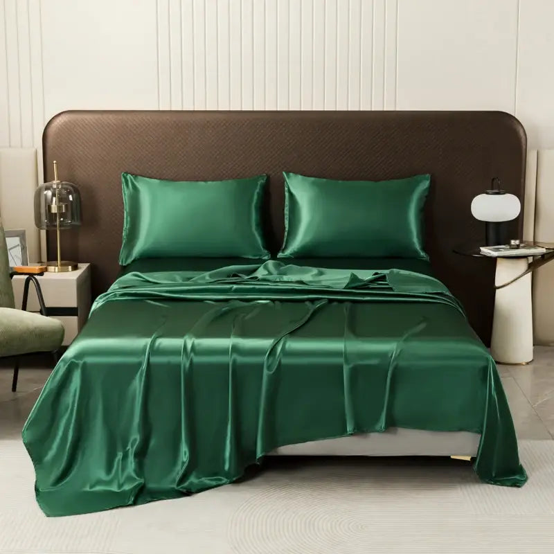 Opulent Solid Color Satin Bedding Set