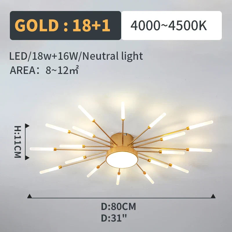 Lámparas Colgantes de Luces LED de Fuegos Artificiales™ Decorbites - Iluminación de Lámpara de Araña Moderna para Sala de Estar y Dormitorio