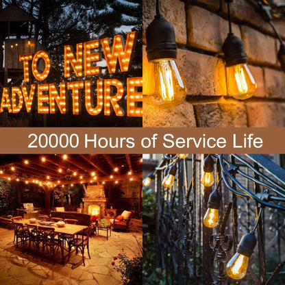 DecorBites™ Amber Plastic Bulbs: Waterproof 2700K LED E27 String Light for Patio Outdoor Decor