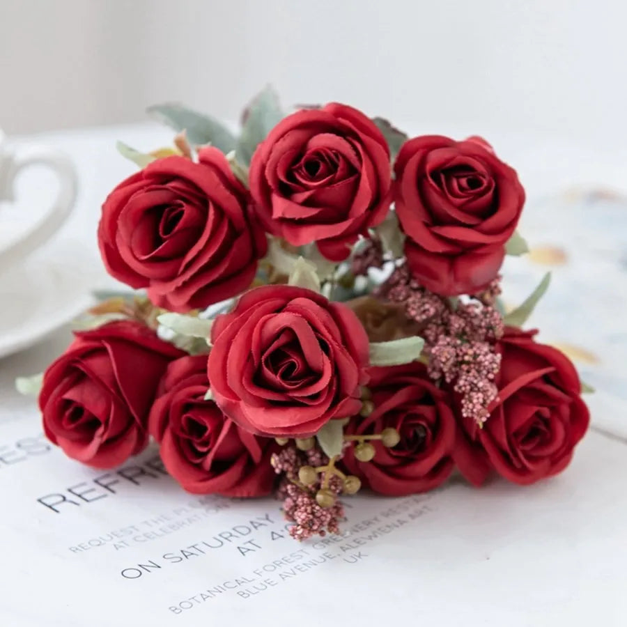 باقة زهور الفاوانيا الوردية الحريرية من DecorBites™، 8 رؤوس، بطول 30 سم، لتزيين جدار الزهور في حفل الزفاف