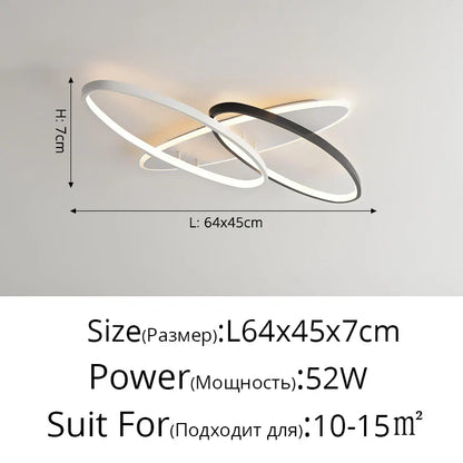 DecorBites™ LED Rectangular Chandelier Art Ceiling Light for Living Room Bedroom