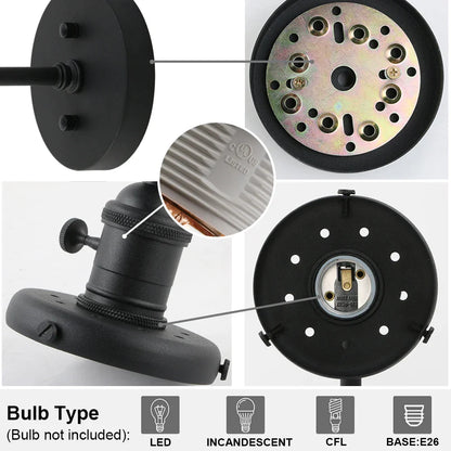 DecorBites™ Industrial Glass Canopy Wall Sconce Light for Kitchen Bathroom Corridor