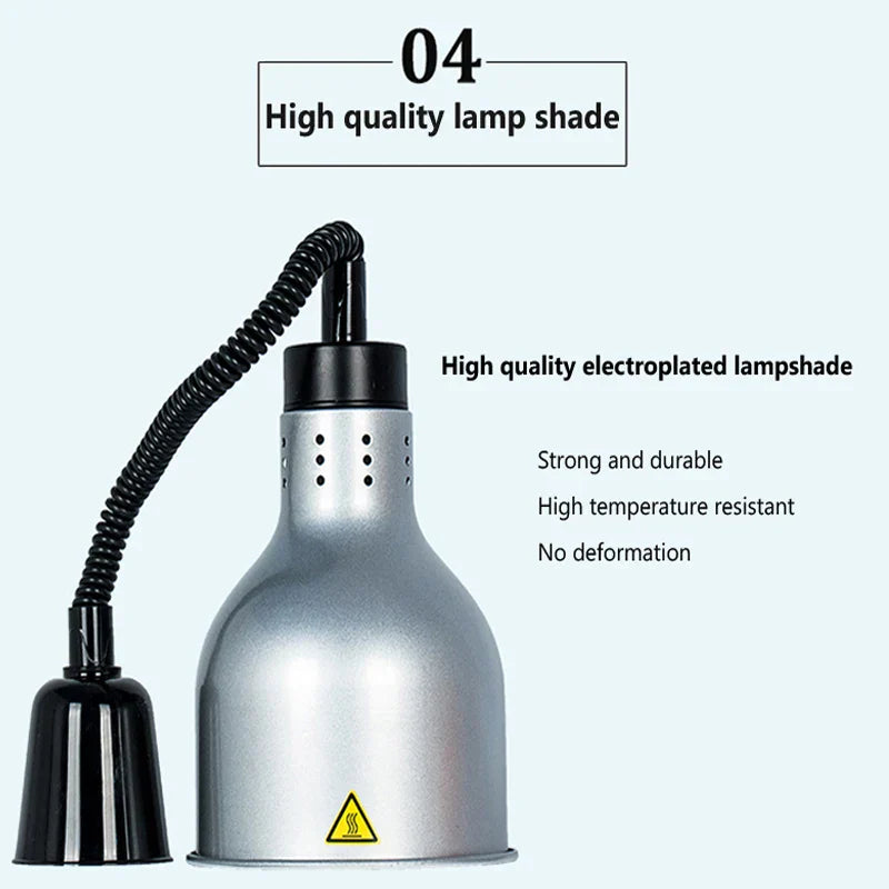 DecorBites™ Electric Food Heat Lamp: Telescopic Pendant Light for Restaurant's Kitchen Fixtures