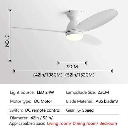 DecorBites™ LED Ceiling Fan with Remote Control - American Modern Design - Ceiling Light Fan