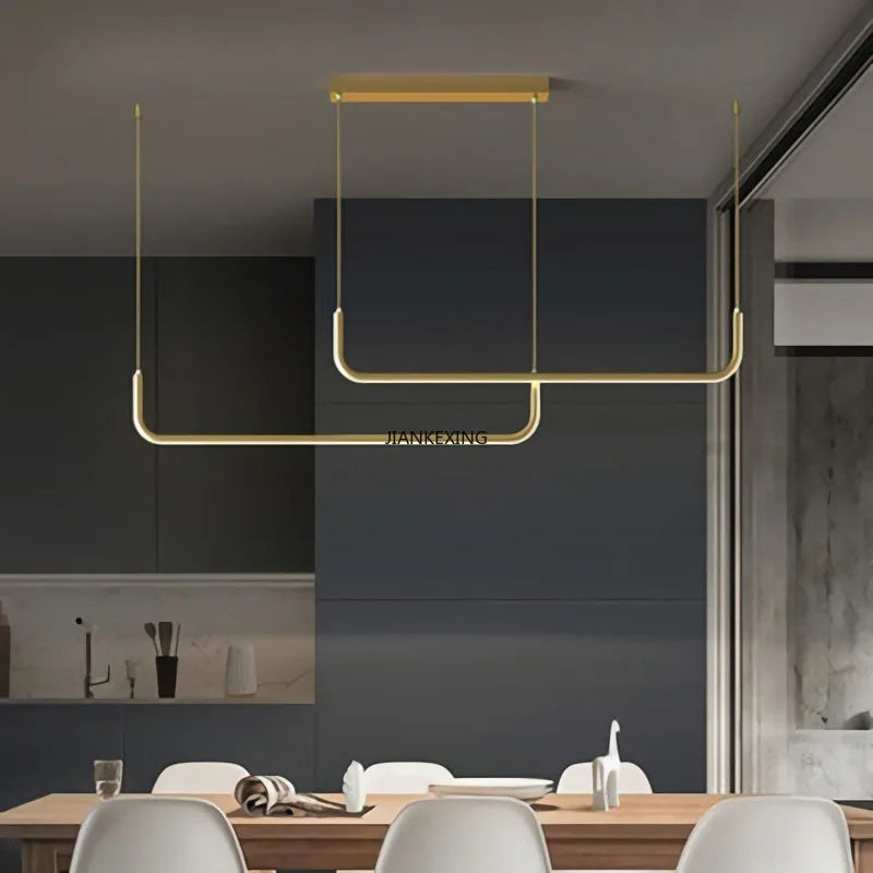 DecorBites™ LED Chandelier: Modern Black Gold Dimmable Lighting for Dining Room, Kitchen Table