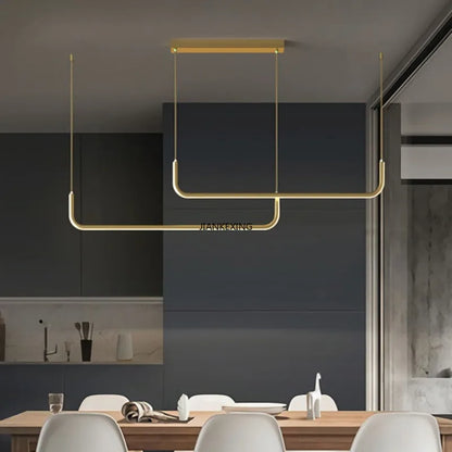 DecorBites™ LED Chandelier: Modern Black Gold Dimmable Lighting for Dining Room, Kitchen Table