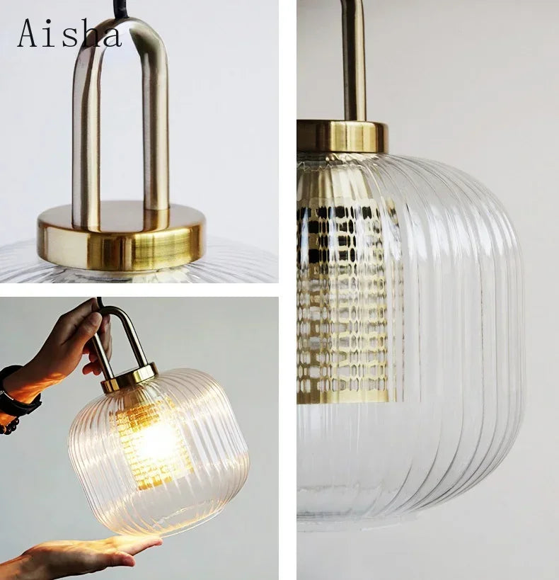 DecorBites™ Clear Glass Pendant Lamp: Modern Designer Lighting for Bar, Restaurant, Bedroom, Aisle & more