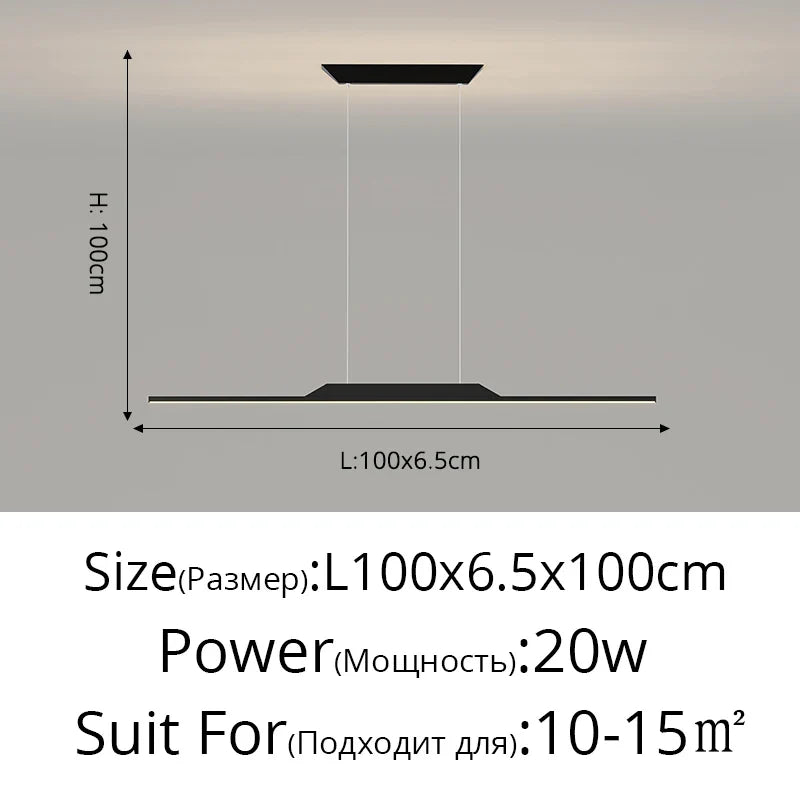 Minimalist LED Pendant Light Gold 150cm Dimmable