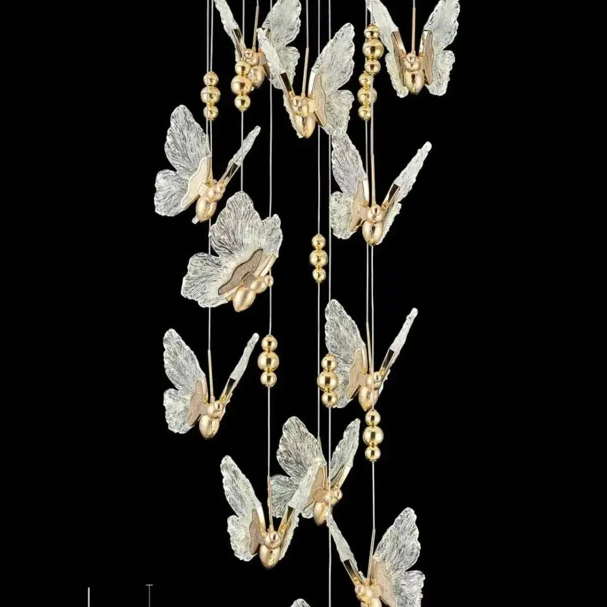 Gold Butterfly Pendant Lamp Alloy Bedside Style