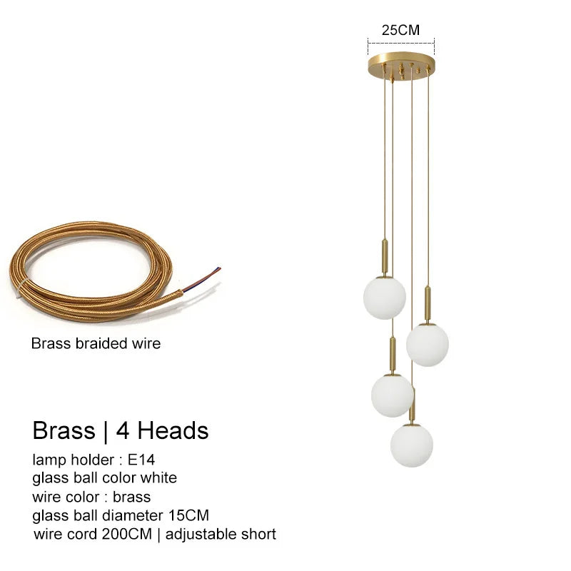 DecorBites™ LED Glass Ball Chandelier for Home Dining Hotel Decor