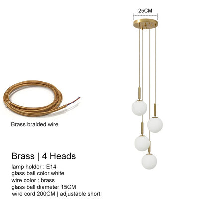 DecorBites™ LED Glass Ball Chandelier for Home Dining Hotel Decor