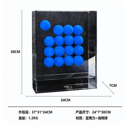 Adorno de bola geométrica abstracta acrílica DecorBites™ en marco decorativo para pintura
