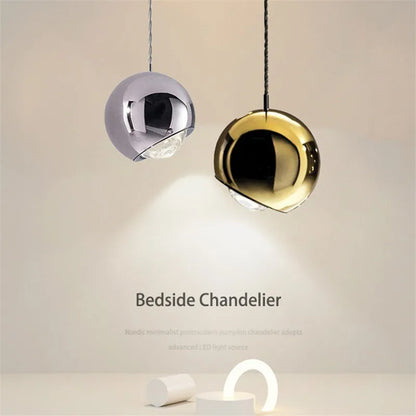 DecorBites™ Gold Chrome Ball Pendant LED Light for Kitchen, Bedroom, Dining Room