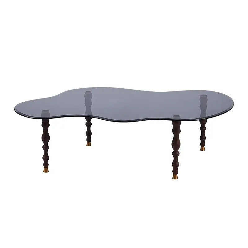 DecorBites™ 80*40cm Solid Wood Peanut-Shaped Coffee Table for Living Room