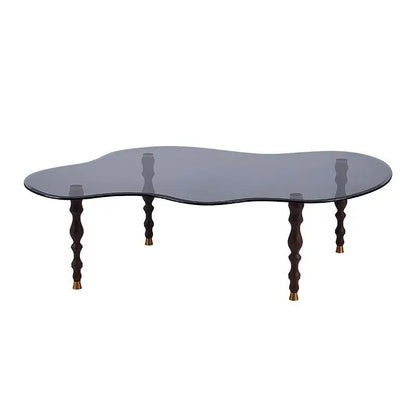DecorBites™ 80*40cm Solid Wood Peanut-Shaped Coffee Table for Living Room