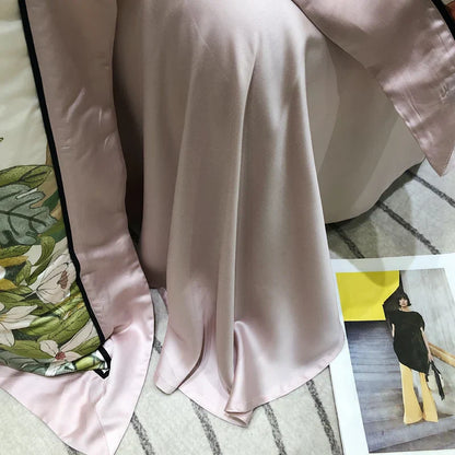 DecorBites™ Eucalyptus Lyocell Flowers Duvet Set with Sheet & Pillowcases