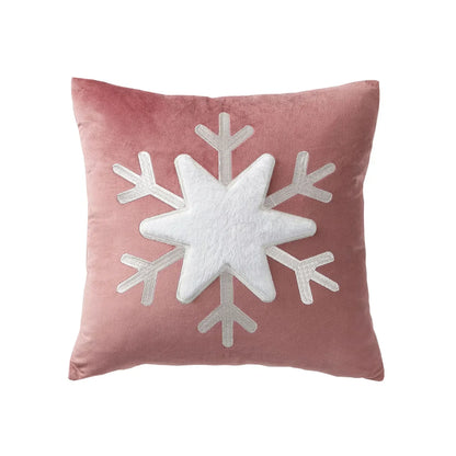 DecorBites™ Christmas Jacquard Elk Snowflake Embroidered Throw Pillow Cover - Festive Home Decor