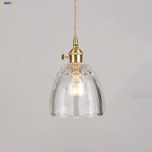 DecorBites™ Clear Glass Pendant Lamp with Knob Switch for Modern Minimalist Decor