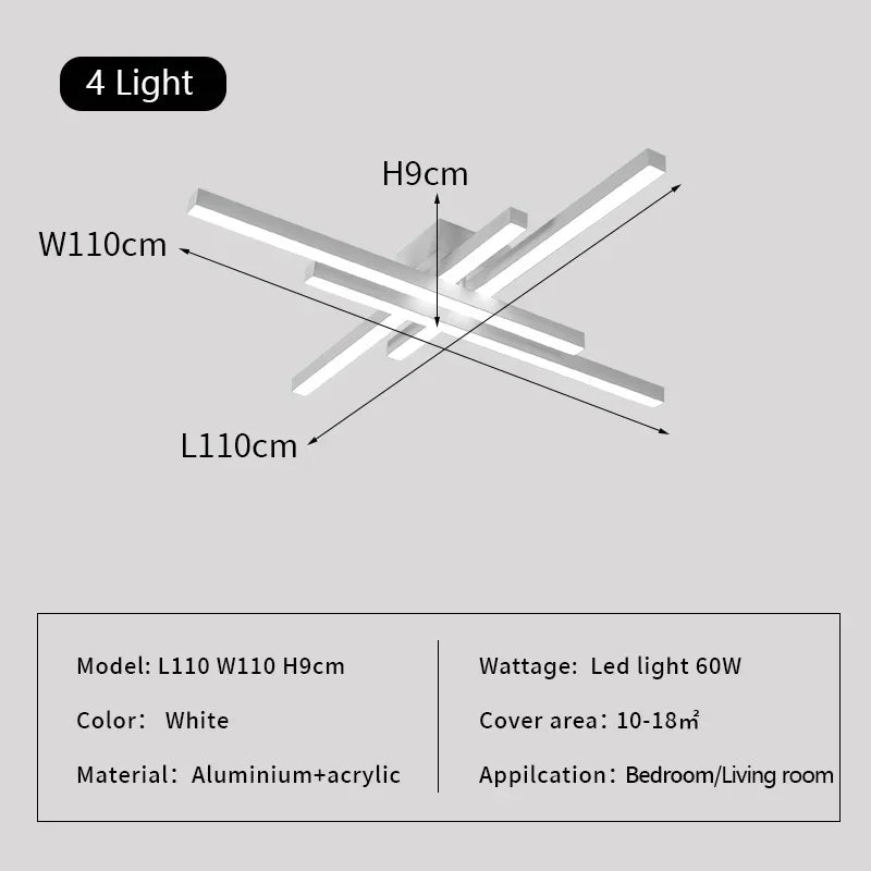 Decorbites™ Lineares LED-Deckenleuchte für Wohnzimmer- und Schlafzimmerbeleuchtung