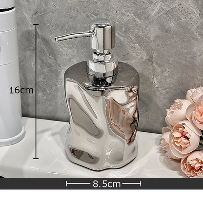DecorBites™ Wrinkle Ceramic Soap Dispenser Pump Bathroom Lotion Bottle Accessories