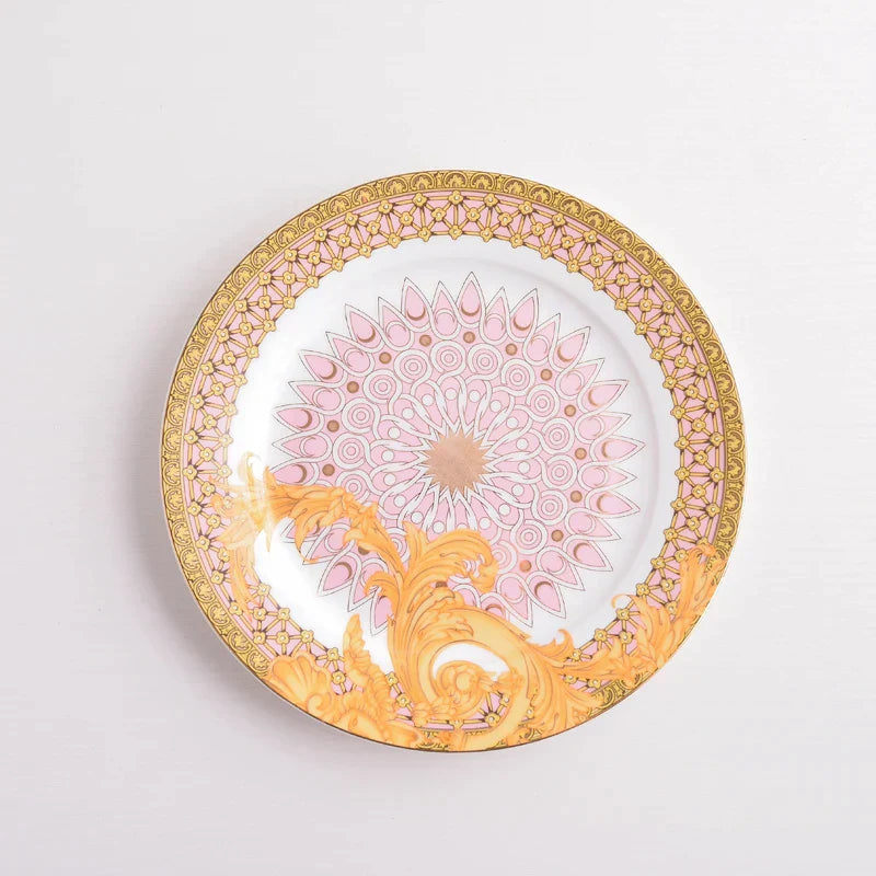 DecorBites™ Golden Flower Bone China Tableware Set