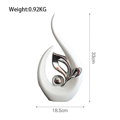 DecorBites™ Lifelike Nordic Ceramic Figurine for Home Office Decor & Desk Craft Gift